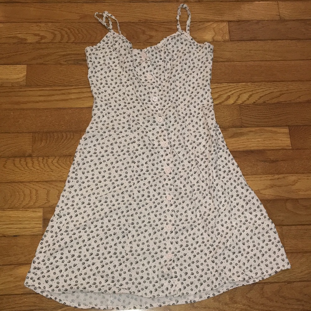 tinyy button up pink floral summer mini dress